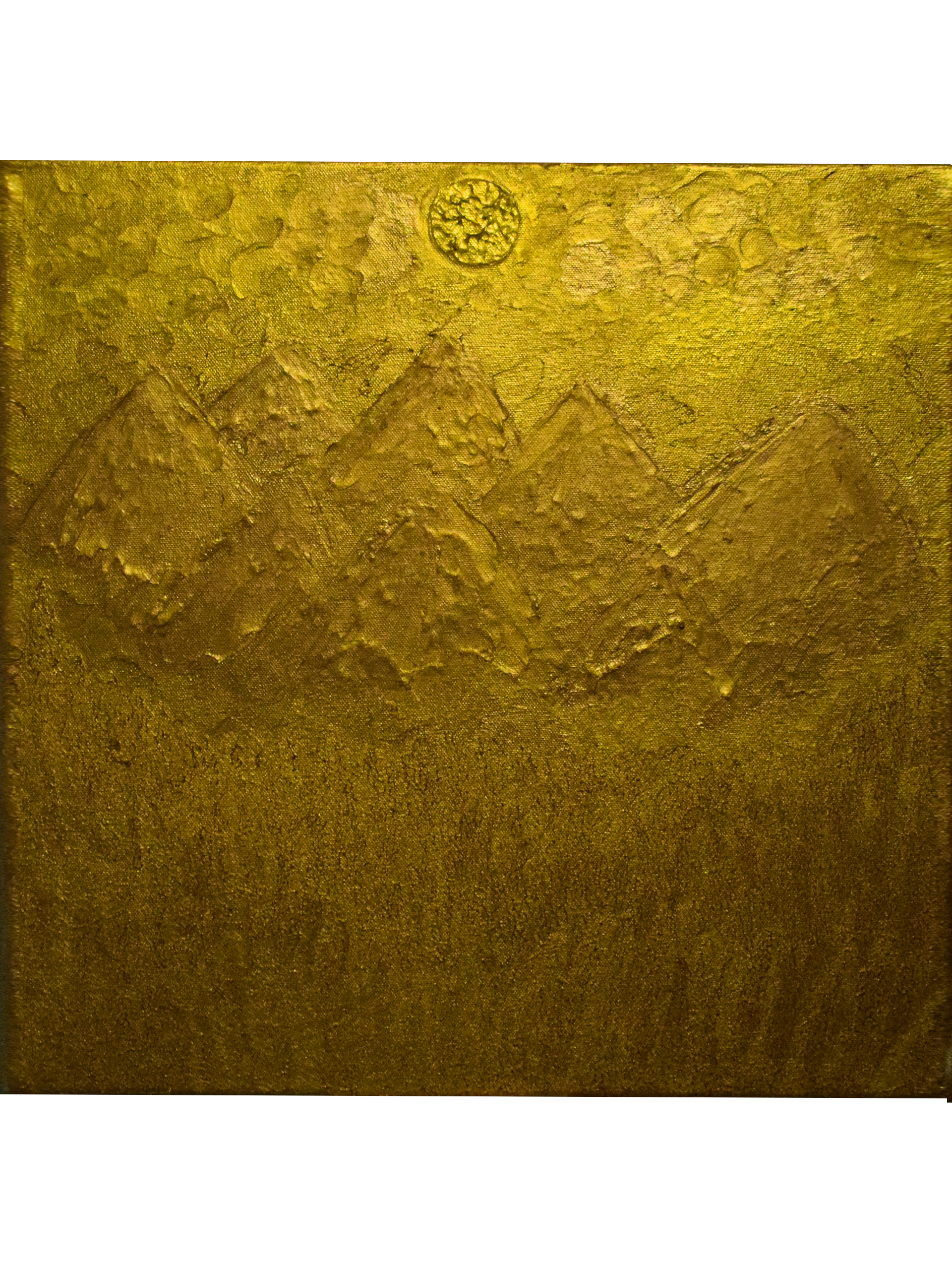 Abstract painting titled A Golden World